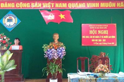 Hôm nay, vào lúc 7h 30 ngày 20 tháng 10 năm 2020, Trường TH A Ma Trang Lơng long trọng tổ chức Hội nghị Nhà giáo, CBQL và Người lao động năm học 2020 – 2021