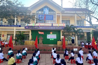 Liên đội trường Tiểu học Ama Trang Lơng tổ chức Đại hội Liên đội nhiệm kỳ năm học 2022-2023